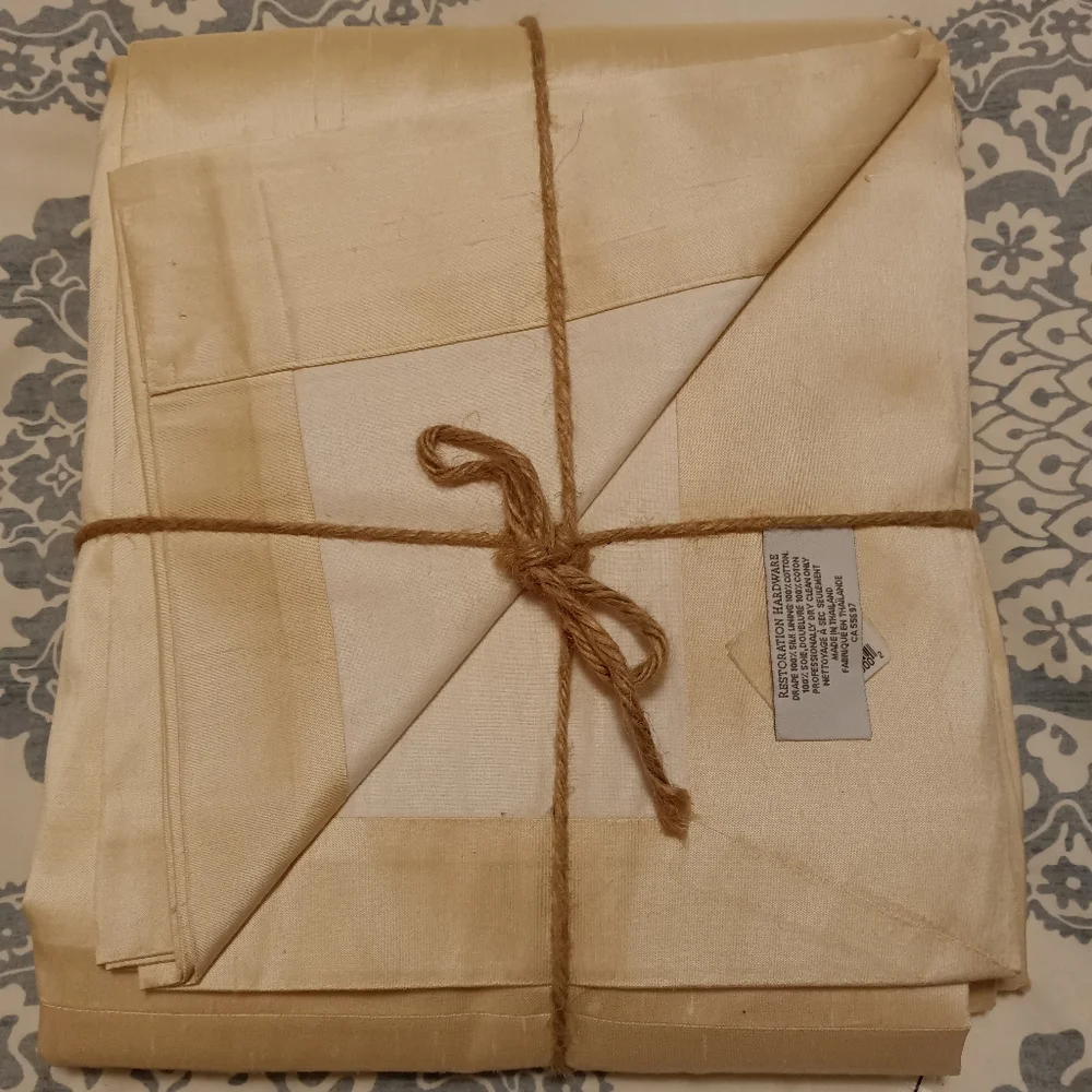 NEW Restoration Hardware Thai Silk Lined Double Drape 84 x 100